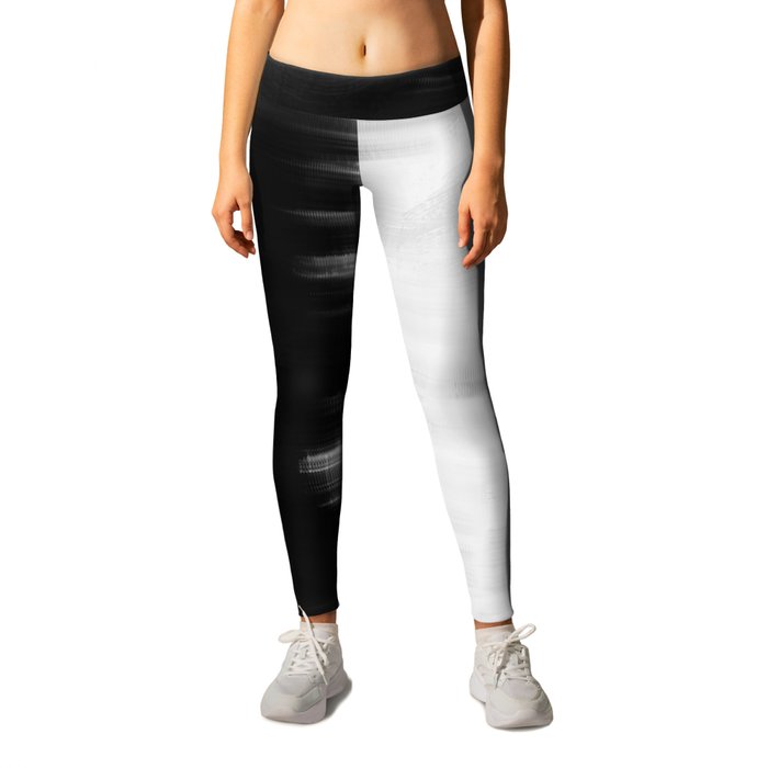 Modern Abstract Black and White No7 Leggings