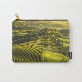 Panorama of Langhe vineyards and Grinzane Cavour. Italy Carry-All Pouch