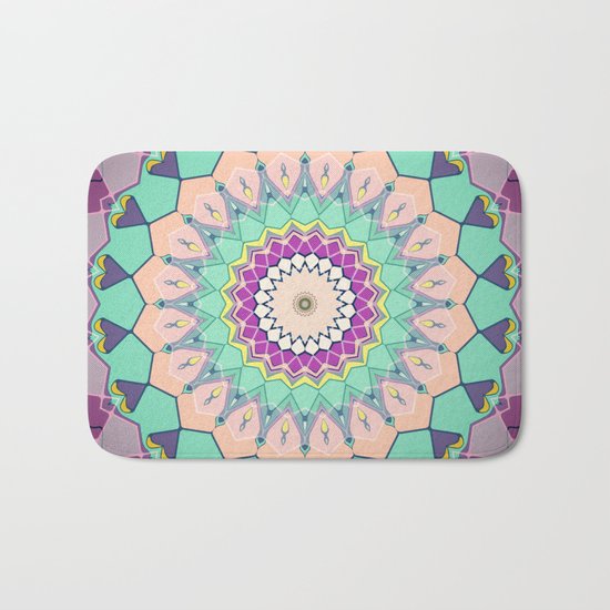 Colorful Symmetrical Abstract Bath Mat