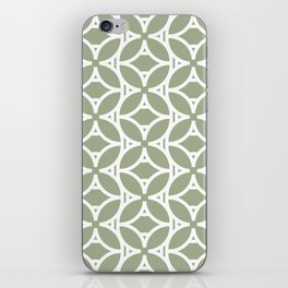 Green and White Tessellation Line Pattern 37 Pairs Dulux 2022 Popular Colour Bamboo Stem iPhone Skin