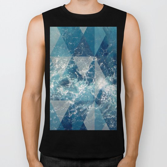 Geometric sea Biker Tank