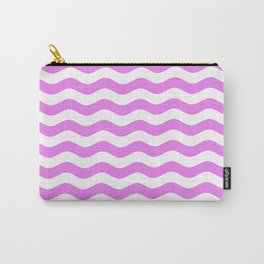 Wavy Stripes (Violet/White) Carry-All Pouch
