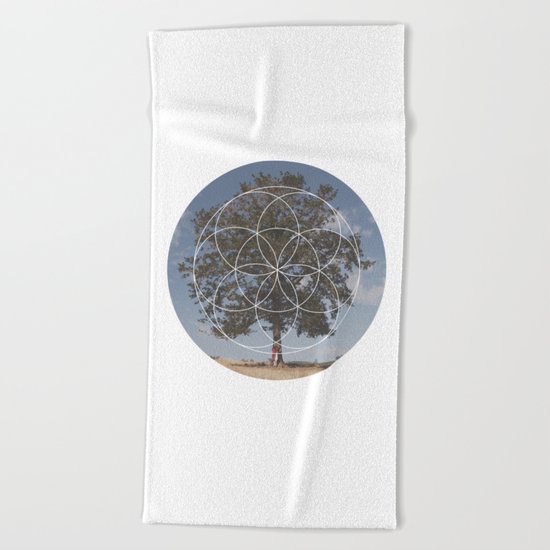 Free Tree Hugs - Geometric Photography Beach Towel