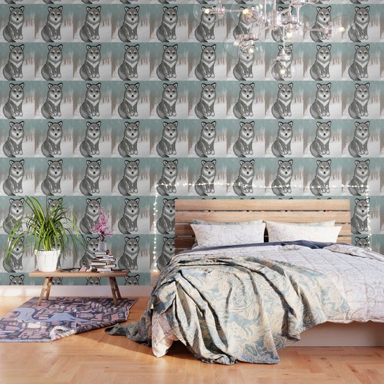 Chibi Wolf In The Snow Wallpaper By Mewspeak Society6