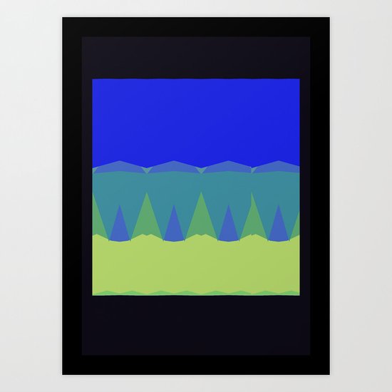Geometric Sunset Print Art Print