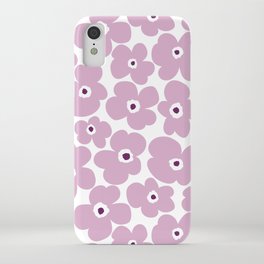 Retro Lilac Pansies iPhone Case