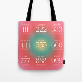 Angel Numbers - Rainbow - Numerology Tote Bag