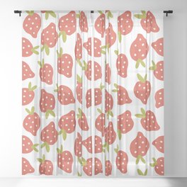 Sweet Strawberries Pattern Sheer Curtain