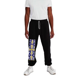 talavera mexican tile in blu and yellow Sweatpants