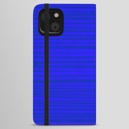 Natural Stripes Modern Minimalist Pattern in Double Electric Blue iPhone Wallet Case