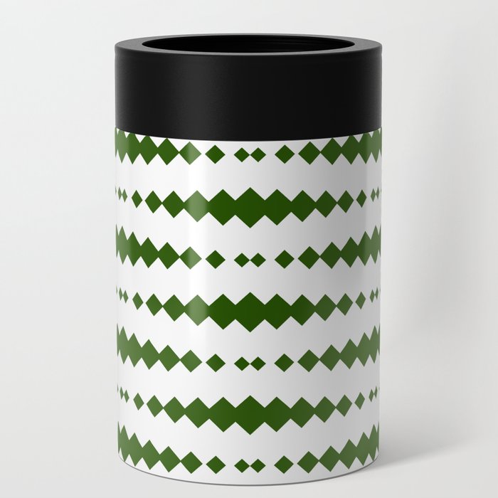 Green Geometric Horizontal Striped Pattern Can Cooler