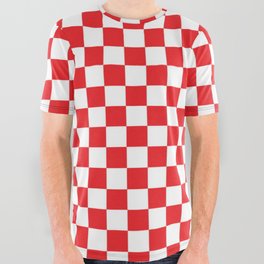 The Croatian checkerboard, Croatian Red White Checks Pattern All Over Graphic Tee