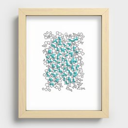 Oddgon and Angular Cluster in Turquoise Recessed Framed Print