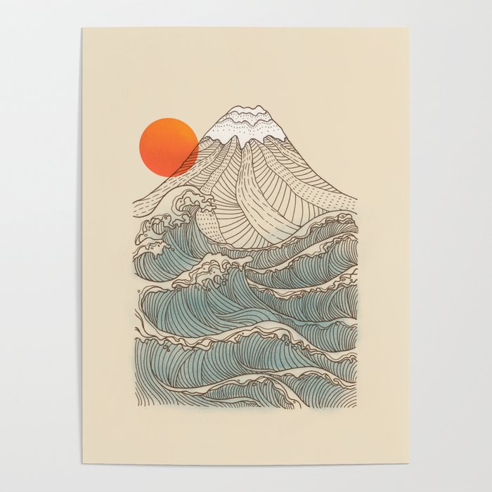 Mount Fuji the great wave  Poster