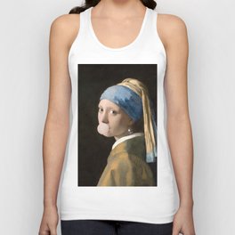 Girl with bubblegum and earring Tank Top