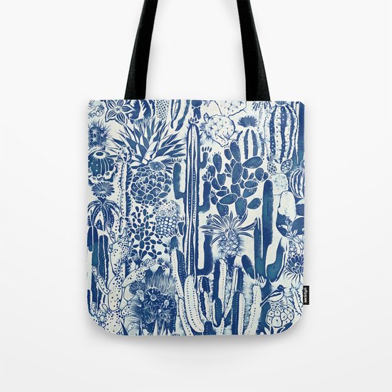 Indigo cacti II Tote Bag