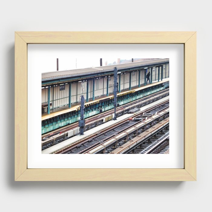 Train platform at Bay 50 street Recessed Framed Print