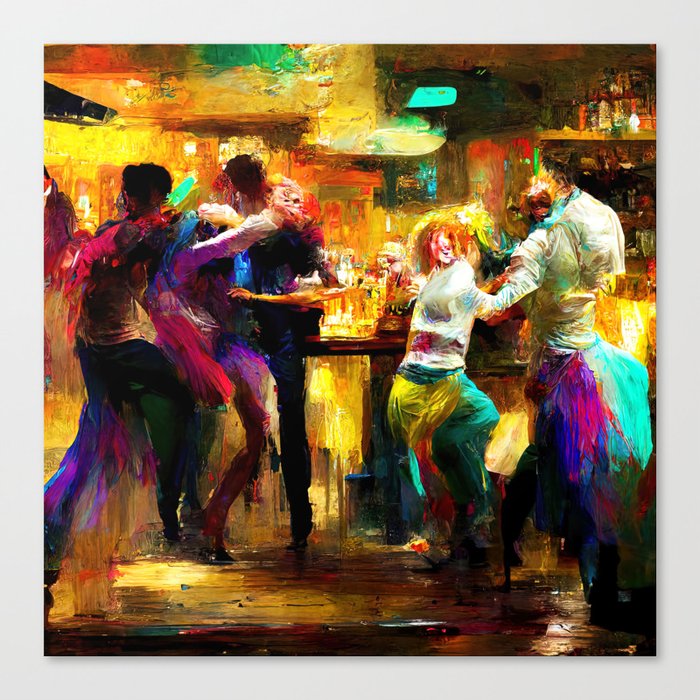 Dancing in a bar Canvas Print