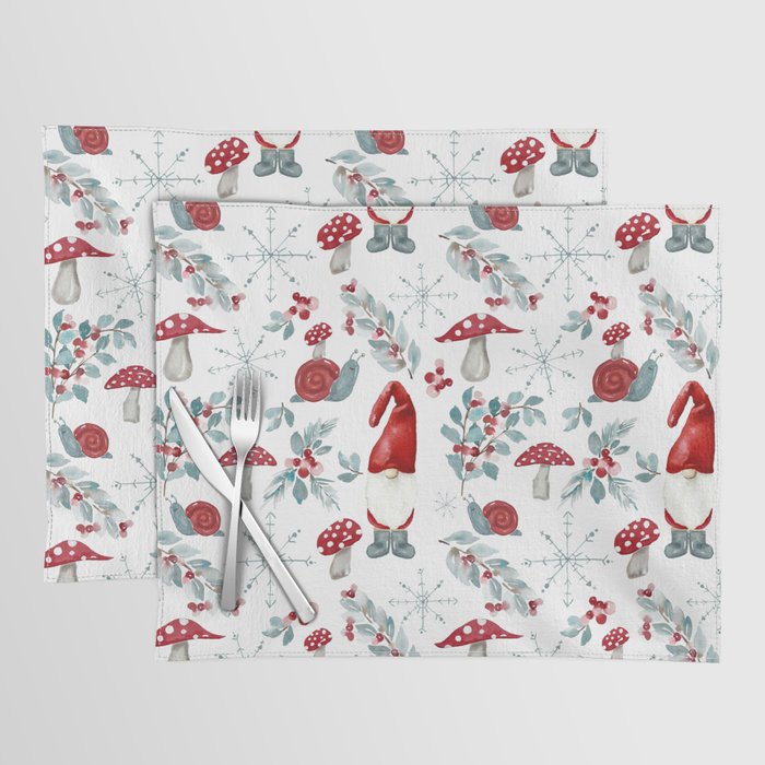 Gnome For The Holidays - Christmas Pattern Placemat