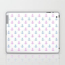 Pink and Blue Nautical Anchors Laptop Skin