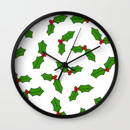 Holly Pattern Wall Clock