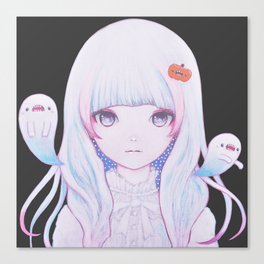 Ghost Girl Pumpkin Canvas Print