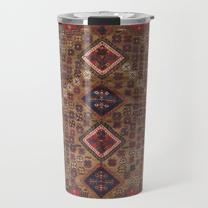 Antique Afshar Kirman Kilim Rug - Vintage Tribal Persian Carpet Travel Mug