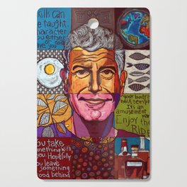 Anthony Bourdain Collage  Cutting Board