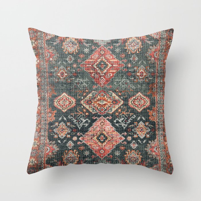 N255 - Vintage Oriental Old Traditional Boho Moroccan Fabric Style Throw Pillow