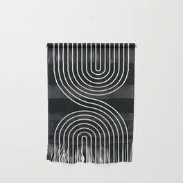 Geometric Lines in White and Black 4 Wall Hanging