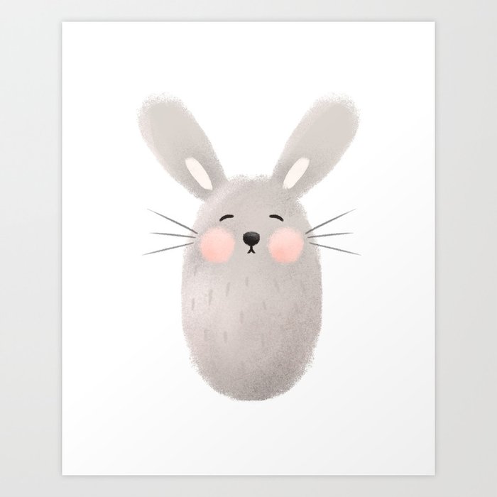 Rabbit Nursery Art Print By Littlewhiskersstudio Society6 Rabbit Nursery Art Print