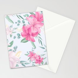 Pink Lillies Stationery Card