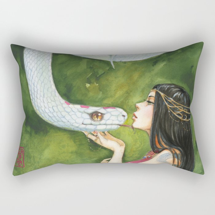The White Snake Rectangular Pillow