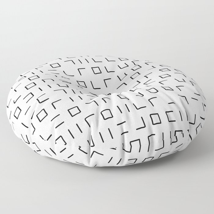 Code Breaker - Abstract, black and white, minimalist artwork Floor Pillow