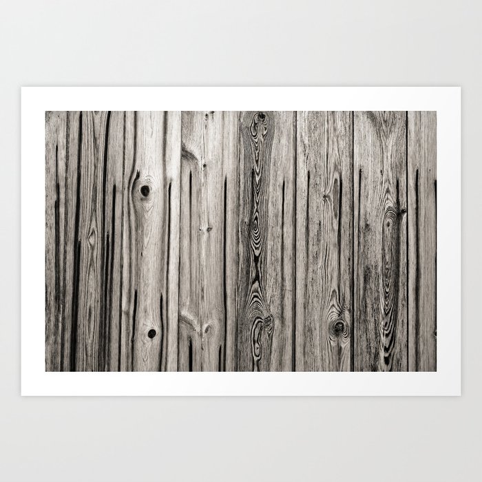 Black white and grey  wooden floor Art Print