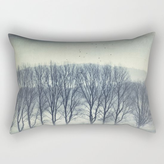 Trees in Mist Rectangular Pillow