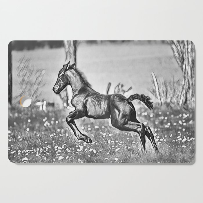 Jump - Horse illustrations Cutting Board