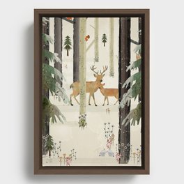 nature's way the deer Framed Canvas