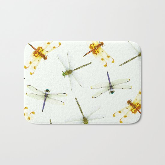 Dragonfly Pattern Bath Mat