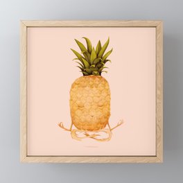 pineapple yoga Framed Mini Art Print
