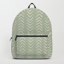 Sage Green Arrow Mudcloth  Backpack