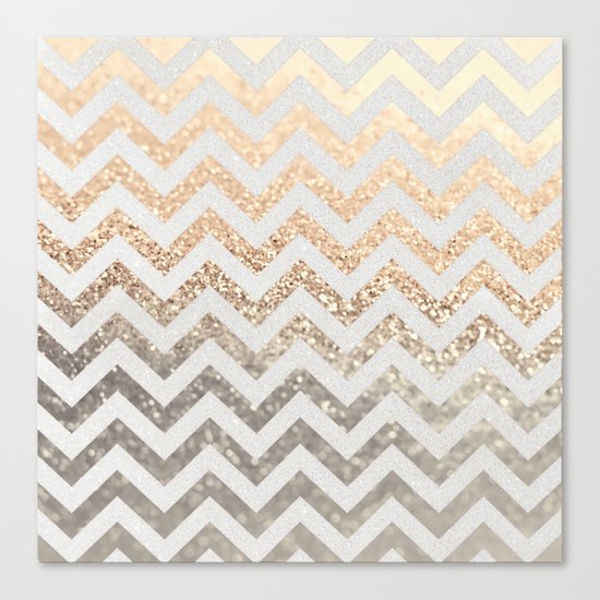 GOLD & SILVER CHEVRON Canvas Print