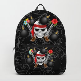 Pirate Skull, Ancient Guns, Flowers and Cannonballs Backpack