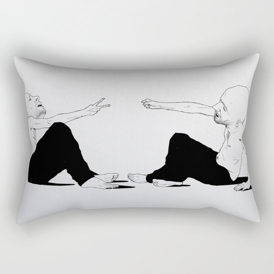 rock beats scissors Rectangular Pillow