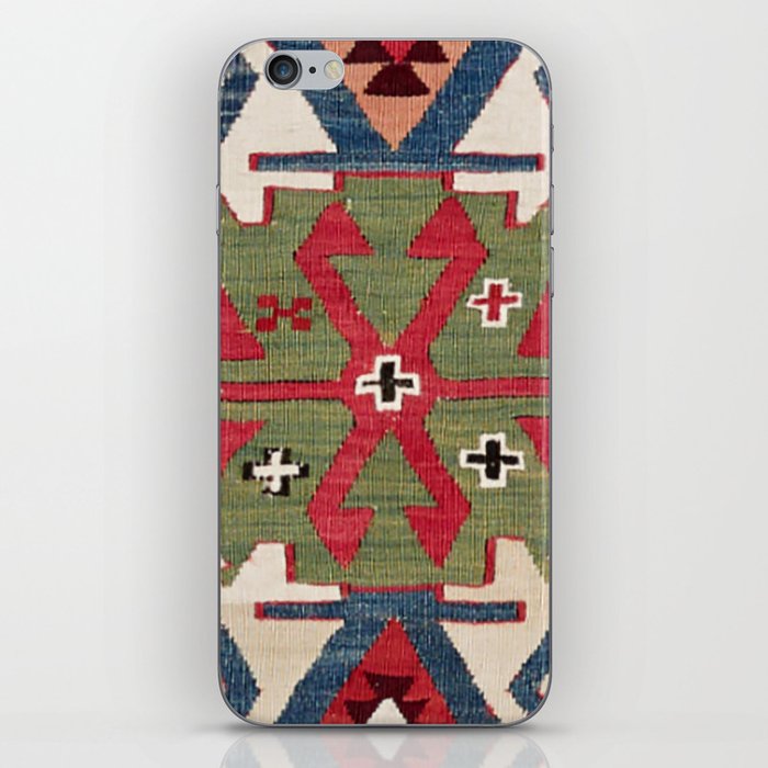 red diamond arrow konya 19th century authentic colorful blue green cowboy accent pattern iphone skin by vintagetribalprints