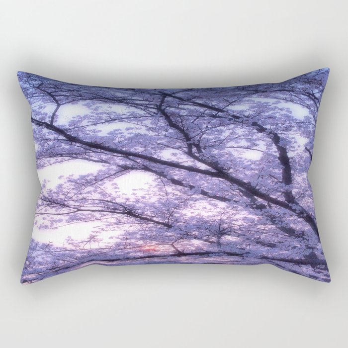 Periwinkle Lavender Flower Tree Rectangular Pillow