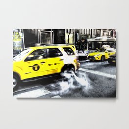 New York Taxis Art Metal Print