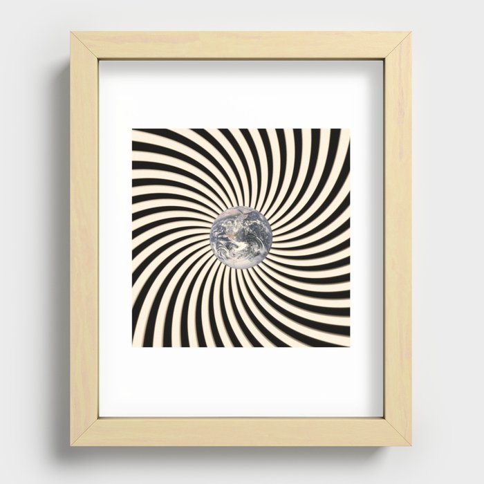 Spinning Earth Recessed Framed Print
