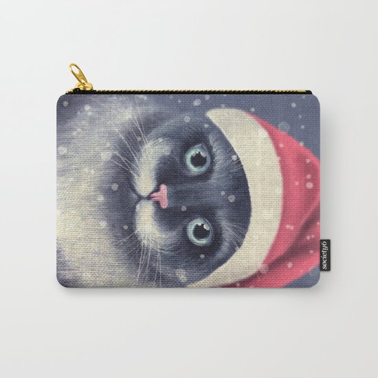 Christmas cat with a mustache Carry-All Pouch