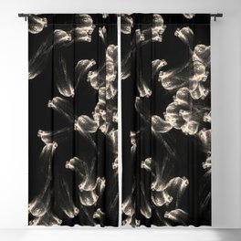 Abstract Art Painting Brush Strokes Black Beige V1 Blackout Curtain